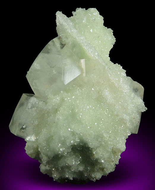 Calcite, Apophyllite, Prehnite, Datolite pseudomorphs after Quartz from Millington Quarry, Bernards Township, Somerset County, New Jersey