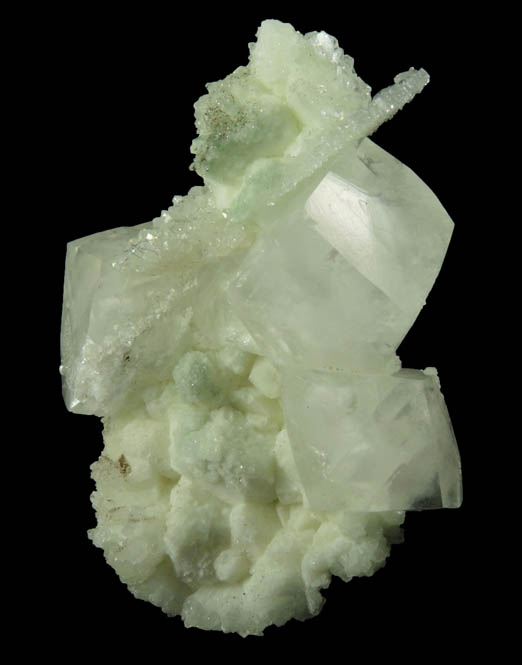 Calcite, Apophyllite, Prehnite, Datolite pseudomorphs after Quartz from Millington Quarry, Bernards Township, Somerset County, New Jersey