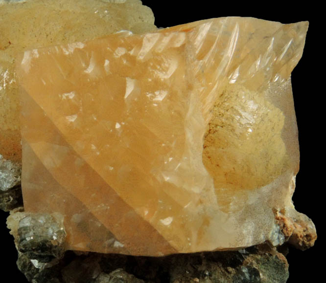 Calcite over Stilbite from Chimney Rock Quarry, Bound Brook, Somerset County, New Jersey