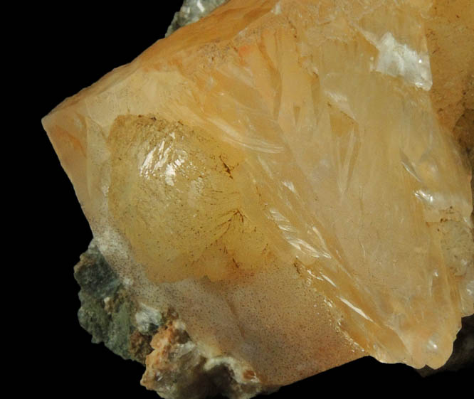 Calcite over Stilbite from Chimney Rock Quarry, Bound Brook, Somerset County, New Jersey
