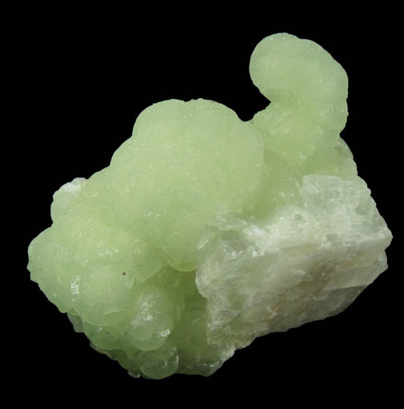 Prehnite over Calcite from Millington Quarry, Bernards Township, Somerset County, New Jersey