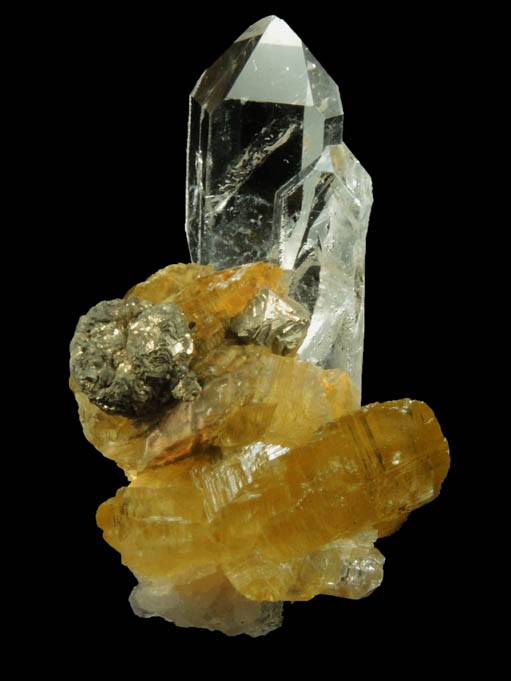 Quartz, Siderite, Pyrite from Morro Velho Mine, Nova Lima, Minas Gerais, Brazil