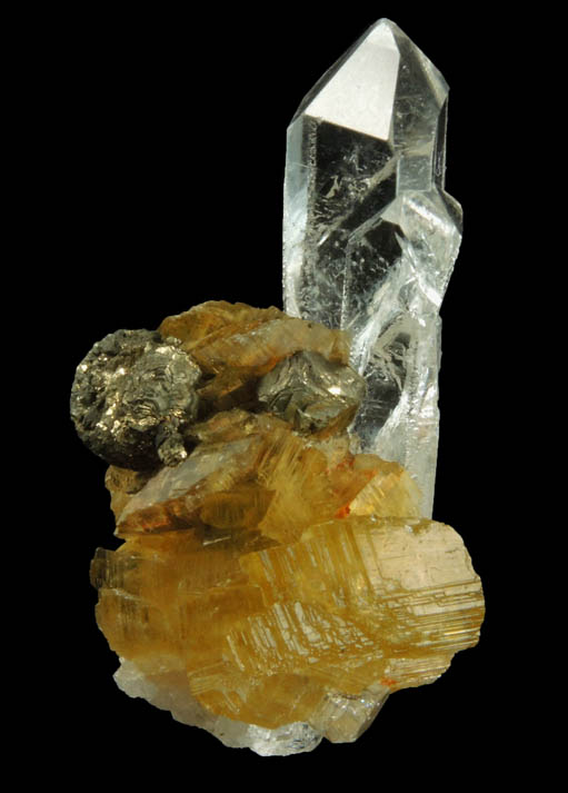 Quartz, Siderite, Pyrite from Morro Velho Mine, Nova Lima, Minas Gerais, Brazil