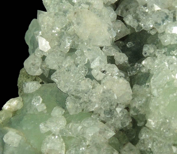 Apophyllite on Prehnite from O and G Industries Southbury Quarry, Southbury, New Haven County, Connecticut