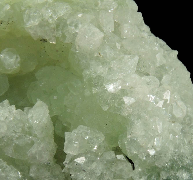 Apophyllite over Prehnite pseudomorphs after Anhydrite from Millington Quarry, Bernards Township, Somerset County, New Jersey