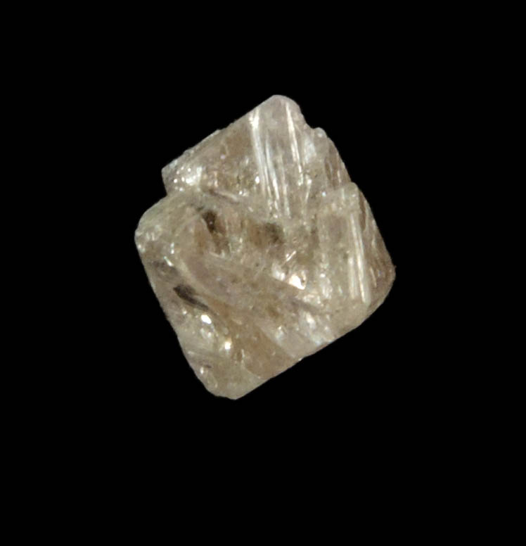 Diamond (0.70 carat pink-gray octahedral rough diamond) from Argyle Mine, Kimberley, Western Australia, Australia