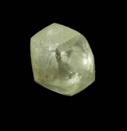 Diamond (0.54 carat yellow dodecahedral rough diamond) from Northern Cape Province, South Africa