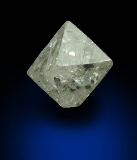 Diamond (0.40 carat colorless octahedral rough diamond) from Northern Cape Province, South Africa