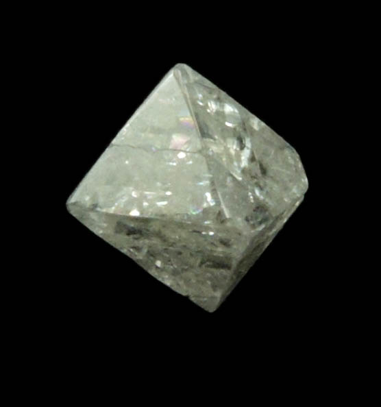 Diamond (0.40 carat colorless octahedral rough diamond) from Northern Cape Province, South Africa