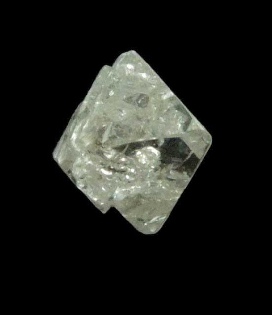 Diamond (0.46 carat colorless octahedral rough diamond) from Northern Cape Province, South Africa