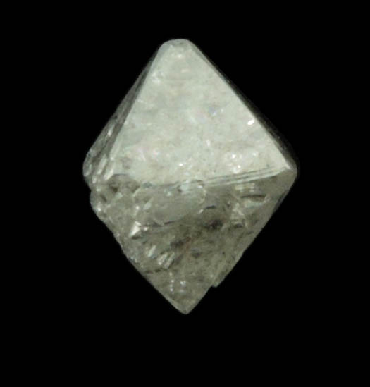 Diamond (0.46 carat colorless octahedral rough diamond) from Northern Cape Province, South Africa