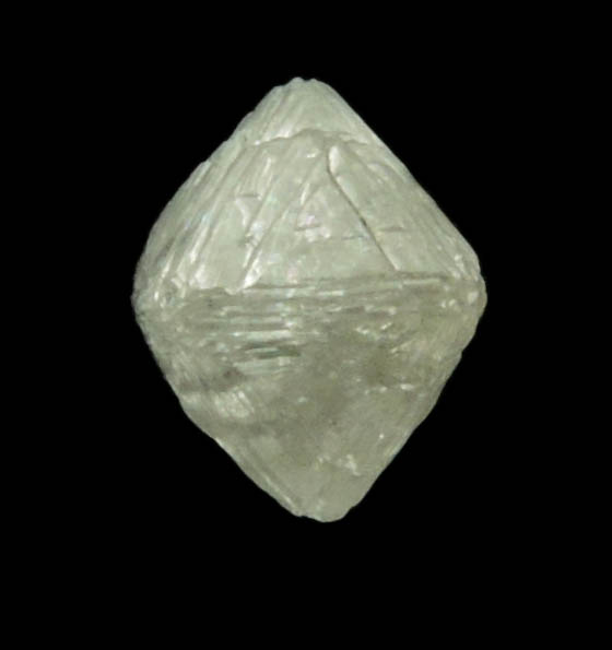 Diamond (0.71 carat pale-yellow octahedral rough diamond) from Northern Cape Province, South Africa