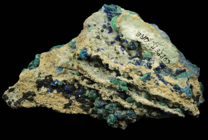 Malachite pseudomorphs after Azurite from Concepcin del Oro, Zacatecas, Mexico