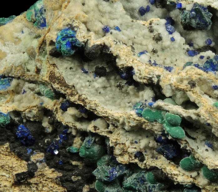 Malachite pseudomorphs after Azurite from Concepcin del Oro, Zacatecas, Mexico