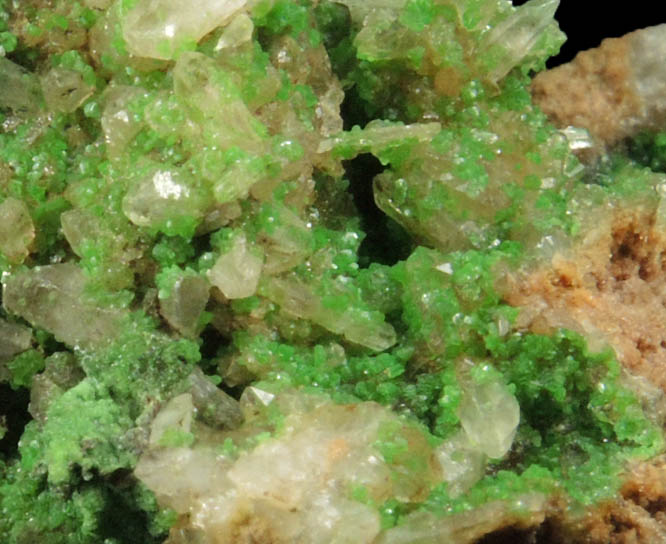 Smithsonite var. Cuprian Smithsonite on Quartz from Lavrion (Laurium) Mining District, Attica Peninsula, Greece