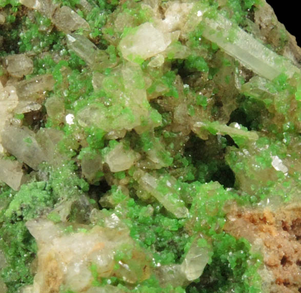 Smithsonite var. Cuprian Smithsonite on Quartz from Lavrion (Laurium) Mining District, Attica Peninsula, Greece