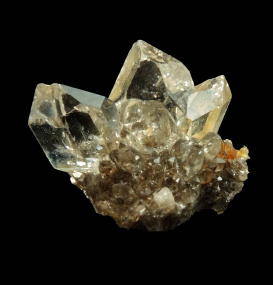 Quartz var. Herkimer Diamonds on drusy Herkimer Diamonds from Middleville, Herkimer County, New York