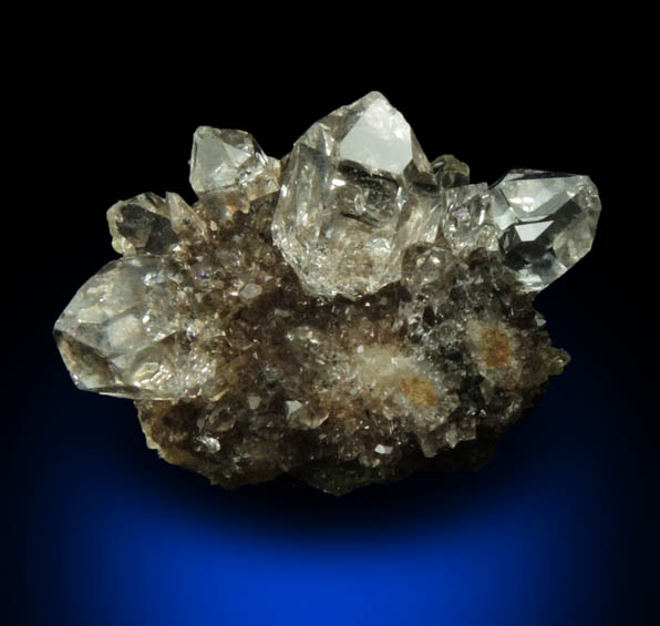 Quartz var. Herkimer Diamonds on drusy Herkimer Diamonds from Middleville, Herkimer County, New York