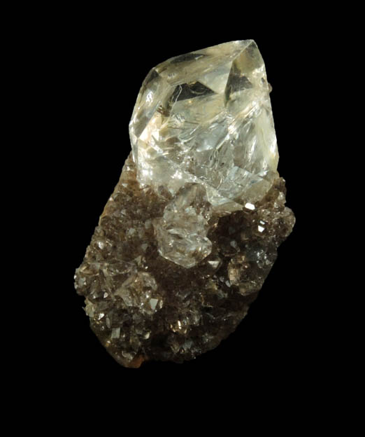 Quartz var. Herkimer Diamonds on drusy Herkimer Diamonds from Middleville, Herkimer County, New York