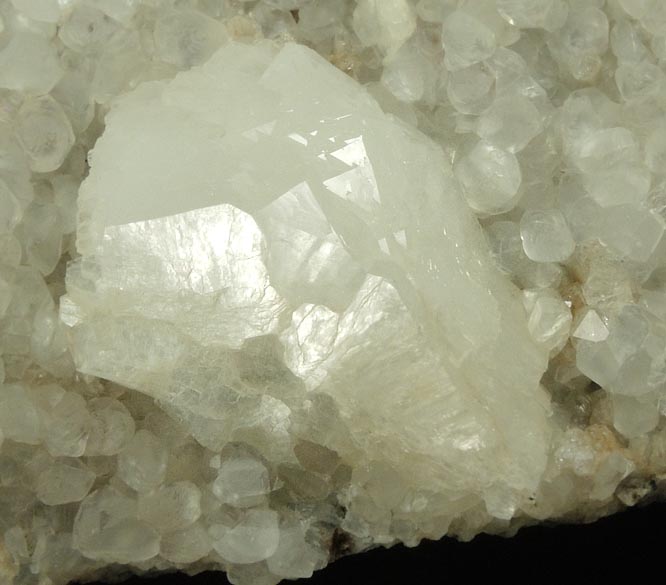 Heulandite on Calcite from Upper New Street Quarry, Paterson, Passaic County, New Jersey