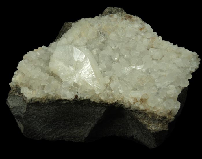 Heulandite on Calcite from Upper New Street Quarry, Paterson, Passaic County, New Jersey