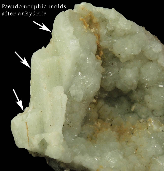 Datolite, Calcite, Pyrite with pseudomorphs after Anhydrite from Millington Quarry, Bernards Township, Somerset County, New Jersey