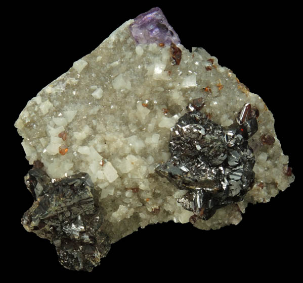 Sphalerite with Fluorite on Dolomite from Elmwood Mine, Carthage, Smith County, Tennessee