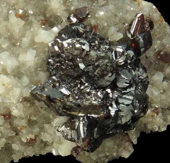 Sphalerite with Fluorite on Dolomite from Elmwood Mine, Carthage, Smith County, Tennessee