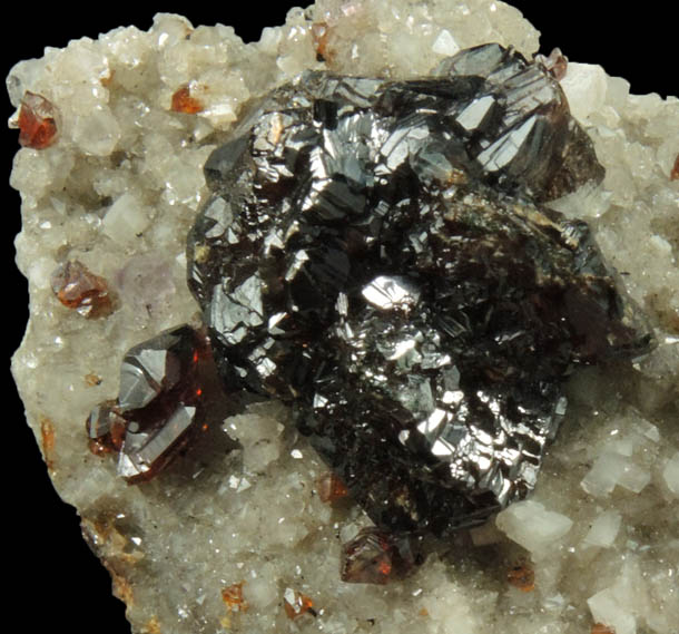 Sphalerite with Fluorite on Dolomite from Elmwood Mine, Carthage, Smith County, Tennessee