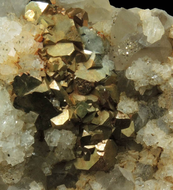 Pyrite and Calcite on Smoky Quartz from Millington Quarry, Bernards Township, Somerset County, New Jersey