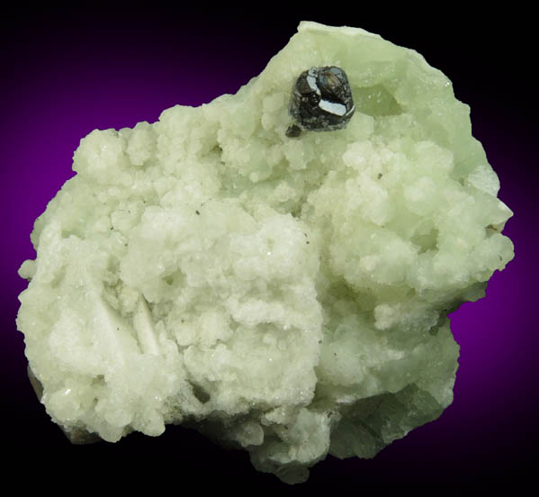 Sphalerite on Prehnite from Millington Quarry, Bernards Township, Somerset County, New Jersey