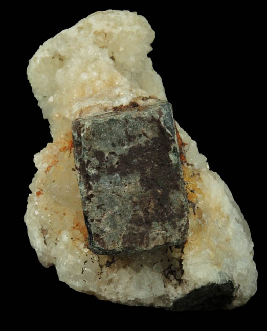 Galena with Anglesite coating on Quartz with Fluorite from Blanchard Mine, Hansonburg District, 8.5 km south of Bingham, Socorro County, New Mexico