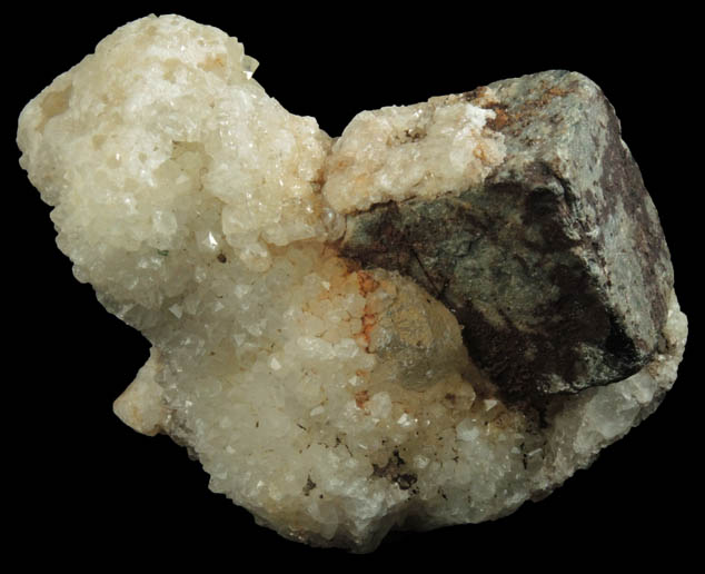 Galena with Anglesite coating on Quartz with Fluorite from Blanchard Mine, Hansonburg District, 8.5 km south of Bingham, Socorro County, New Mexico