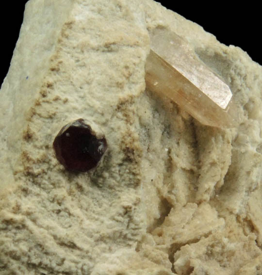 Spessartine Garnet with Topaz from Ruby Mountain, Nathrop, Chaffee County, Colorado