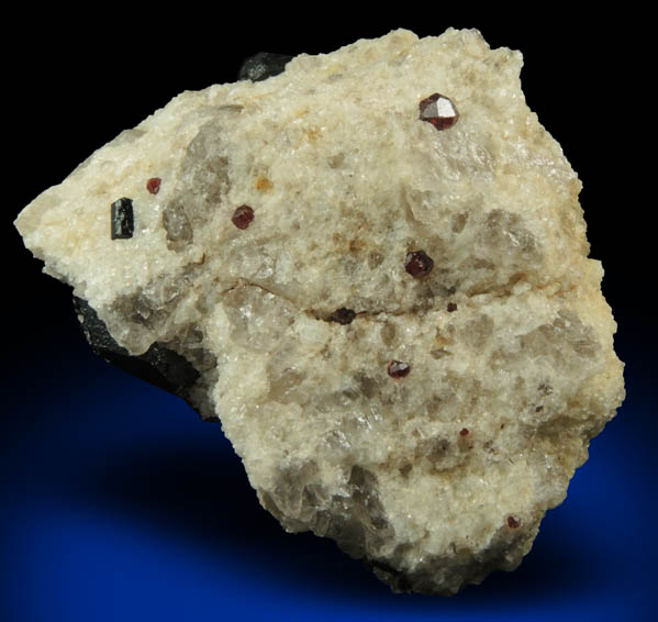 Almandine Garnet with Schorl Tourmaline from Pipeline excavation east side of Strickland Hill, Portland, Middlesex County, Connecticut