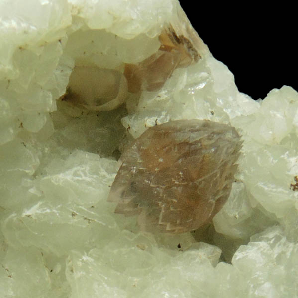 Calcite on Datolite from Millington Quarry, Bernards Township, Somerset County, New Jersey