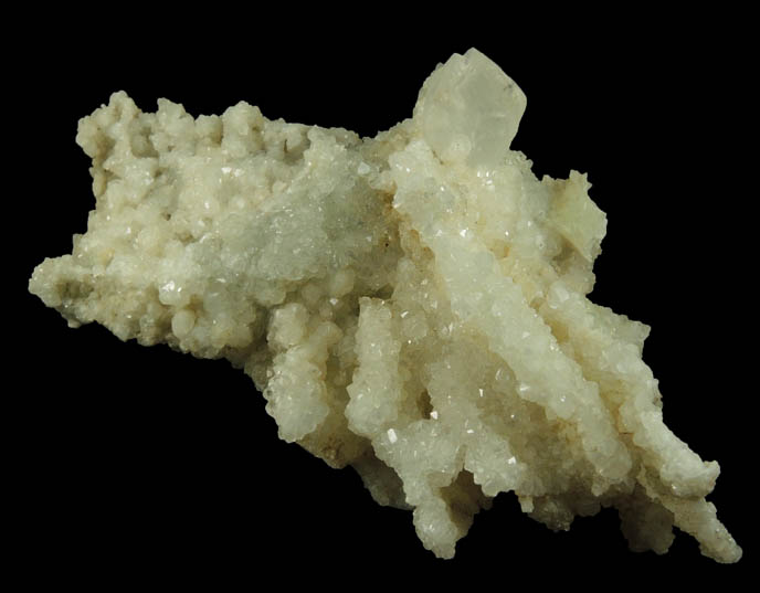 Calcite on Datolite-Prehnite pseudomorphs after Anhydrite from Millington Quarry, Bernards Township, Somerset County, New Jersey