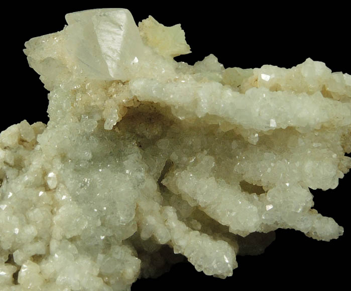 Calcite on Datolite-Prehnite pseudomorphs after Anhydrite from Millington Quarry, Bernards Township, Somerset County, New Jersey