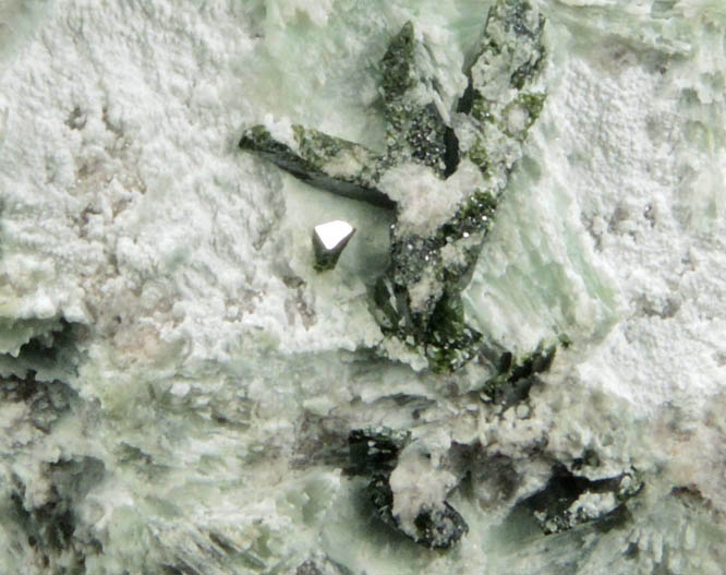 Volborthite on matrix from Milpillas Mine, Cuitaca, Sonora, Mexico