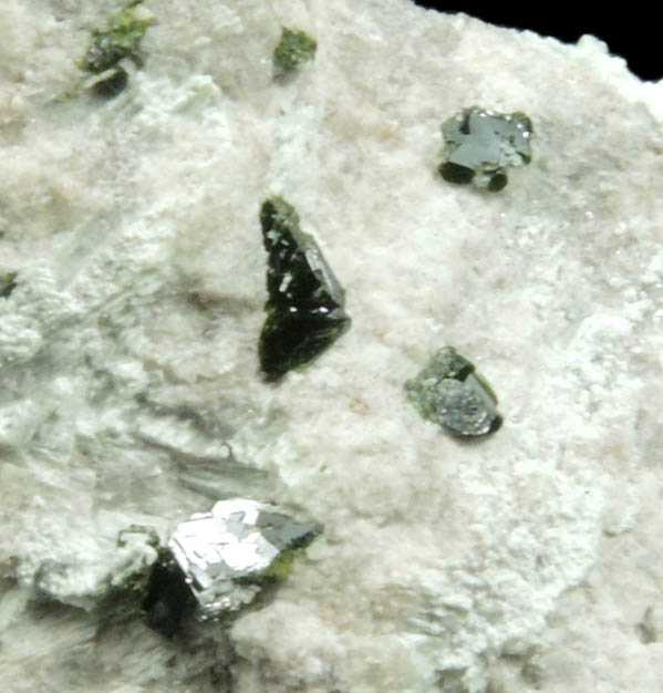 Volborthite on matrix from Milpillas Mine, Cuitaca, Sonora, Mexico