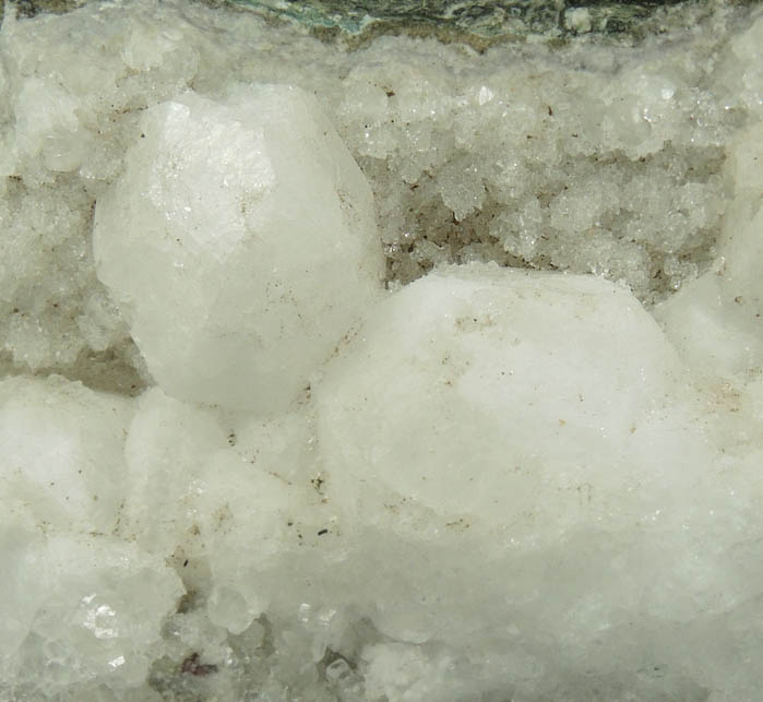 Analcime on Quartz and Calcite from Upper New Street Quarry, Paterson, Passaic County, New Jersey