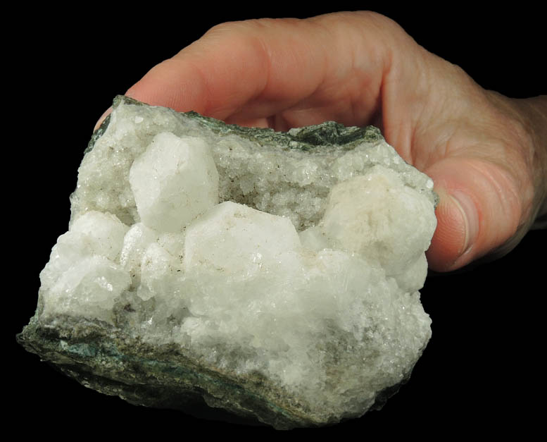 Analcime on Quartz and Calcite from Upper New Street Quarry, Paterson, Passaic County, New Jersey