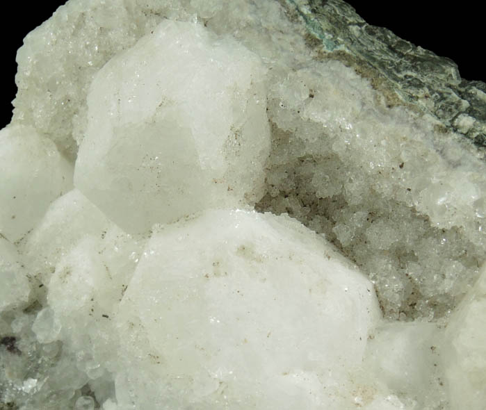 Analcime on Quartz and Calcite from Upper New Street Quarry, Paterson, Passaic County, New Jersey