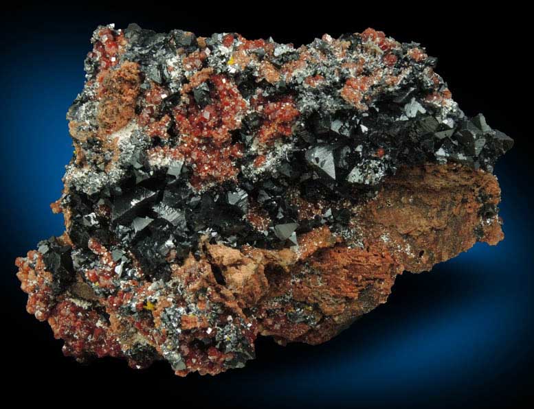 Hausmannite and Andradite Garnet from N'Chwaning Mine, Kalahari Manganese Field, Northern Cape Province, South Africa