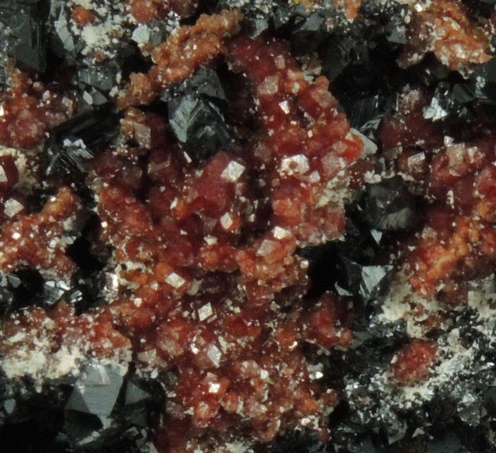 Hausmannite and Andradite Garnet from N'Chwaning Mine, Kalahari Manganese Field, Northern Cape Province, South Africa