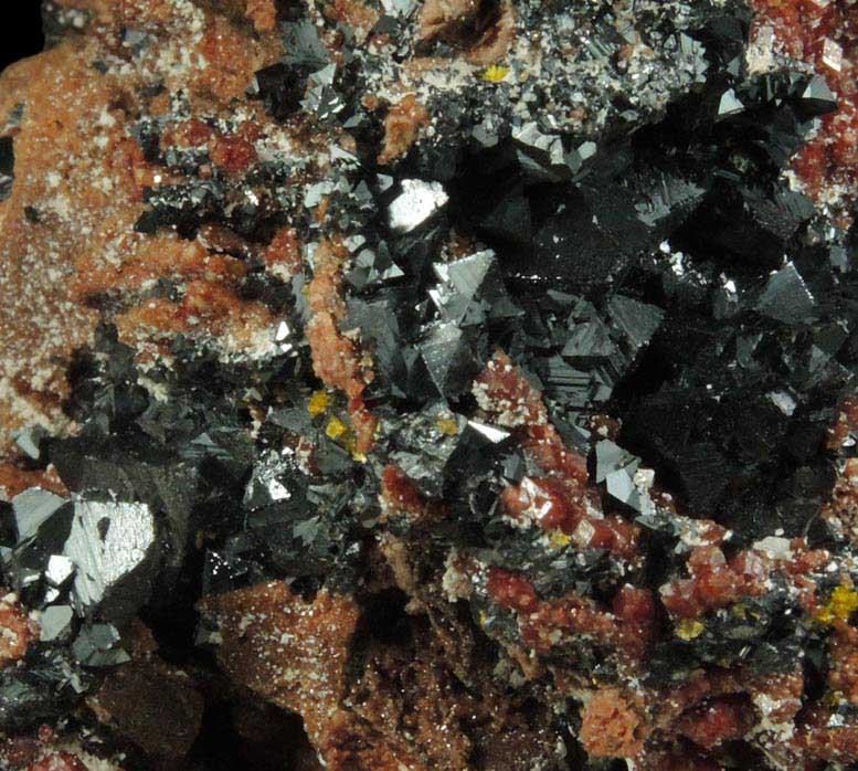 Hausmannite and Andradite Garnet from N'Chwaning Mine, Kalahari Manganese Field, Northern Cape Province, South Africa