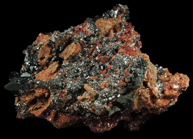 Hausmannite and Andradite Garnet from N'Chwaning Mine, Kalahari Manganese Field, Northern Cape Province, South Africa
