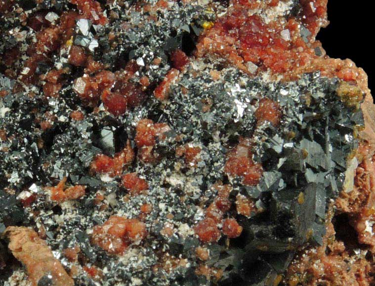 Hausmannite and Andradite Garnet from N'Chwaning Mine, Kalahari Manganese Field, Northern Cape Province, South Africa