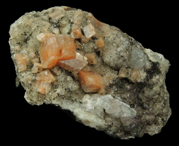 Chabazite, Calcite, Quartz, Goethite-Chamosite from Upper New Street Quarry, Paterson, Passaic County, New Jersey