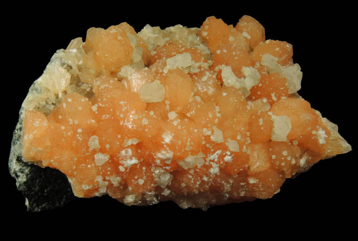 Stilbite with Calcite from Moore's Station Quarry, 44 km northeast of Philadelphia, Mercer County, New Jersey